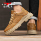Bull Family Herrenschuhe Britische Perfekte Arbeitskleidung Schuhe Herren Retro lässige Lederschuhe Low Top Martin Boots gelb 41
