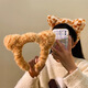 Mr. Ouyang Cartoon Pattern Cat Ear Headband Gold Mink Fur Tiger Print Face Wash Headband Plush Autumn and Winter Leopard Spot Hairpin for Women Orange Cat