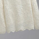 Sibaishe long-sleeved shirt 2025 autumn new women's short lace embroidered loose commuting simple top apricot L