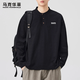 MARK FAIRWHALE American cotton long-sleeved T-shirt men's 2025 autumn sweatshirt casual Henry collar loose bottoming shirt top clothing dark gray XL recommended 130-150Jin Jin equals 0.5 kg