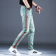 Kejiehao Europäische Station Neun-Punkte-Jeans-Herren Spring- und Herbst New Small Foot Slim Hosen Trendy Herren elastische schlanke Hose Gradientenfarbe 9866 Hosen 30 Taillenumfang [2 Fuß 3]