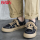 NASA XVVX official joint skateboard shoes for boys spring and summer new breathable casual versatile low-cut thick-soled canvas shoes for men trendy black 42
