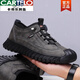 Cartelo Marke Full Cowhide Herrenschuhe für echte Ledersport- und lässige Lederschuhe für Männer und Velvet -Baumwollschuhe Wanderschuhe für Herren OULEN 9226 Single Schuhe grau 38
