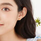 Liufu Jewelry Fuman Heirloom Series Gold Flower Colored Craft Gold Earrings Earrings Priced 021000EA 2.60g (including labor cost 640 yuan) with silicone ear plug