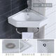 Linear Home triangular basin wall-mounted washbasin small apartment corner bracket fan-shaped mini washbasin household ceramic basin 25.5cm triangle basin + drain