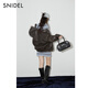SNIDEL2025 autumn and winter new product versatile lapel retro loose imitation leather jacket SWFJ254153 black one size (F)