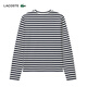 鳄鱼法国鳄鱼女装24秋季新款圆领时尚撞色条纹休闲长袖T恤TF9207 hhw/藏青色 38 /165