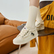 Dickies潮流舒适百搭 软毛边厚底增高通勤休闲板鞋 低帮 帆布鞋 女款 米 35