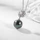 Chishe Manning 10-11mm 18K gold diamond selected Tahitian black pearl pendant necklace 10-11mm