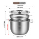 MAXCOOK lard tank 304 stainless steel oil basin with lid and high temperature resistance kitchen chili oil seasoning tank household storage filter oil pot with filter oil basin 2.8L MCWA9035