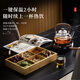 Yipot Tea Making Teapot Set Electric Ceramic Stove Tea Maker Office Glass Tea Kettle Boils Water Electric Ceramic Stove Can Keep Tea Set Wood Grain Color High-End Digital Display Stove + 1.1L Lift Lift Kettle