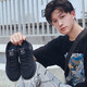 
Huili men's shoes breathable mesh sports shoes lightweight soft sole running casual shoes summer WXY-6199 all black 41