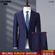 Lilang men's new suit autumn and winter men's business professional formal wear groom wedding dress two-piece suit 1577 gray 170 (100-120Jin Jin equals 0.5 kg)