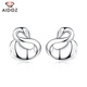Aido diamond pt950 platinum elegant swan earrings for women fashionable platinum fashion versatile small earrings weighing 1.5-1.7 grams + delivery certificate + rose gift box
