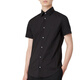 ARMANI/阿玛尼 EA 男士刺绣鹰标时尚修身短袖衬衫 8N1C91 1NI9Z 深棕色 U6195 L