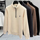 Voiture classique (Laoyche) Half Zipper Plus Velvet Sweater épaissis pour les hommes en hiver chauds décontracté Paul T-shirt Collier de base de base en tricot-tricot BW9901 M BLANC M