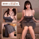 Lingpu suspendre pyjamas de soie de glace pure sexy flirter sur le lit à chaud tentation grande taille gras mm6625 jupe à suspension grise + pant-pantalons plus grand poids recommandé 120-160 Jin [Jin est égal à 0,5 kg]