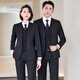 Velcro high-end wool suit suit for men and women, 4s hotel teacher interview, public salesperson unit group workwear, women's navy suit + trousers XL