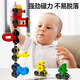Kinder für magnetische digitale Zug Spielzeug Puzzle Boy Magnetische 1-3 bis 6 Jahre alte Babybaublock Baugruppe Holz [12 Magnetabschnitte] Kleine Zug + Tiergrabungsbrett