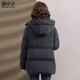 Flying in the snow fashionable mother's wear winter down jacket 2025 new style thickened cold-proof winter hooded jacket for middle-aged and elderly people black XL 170/92A