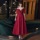 Aurodia toasting suit plus size fat mm slimming 200Jin Jin is equal to 0.5kg belly-covering new fattening banquet temperament evening dress burgundy 3XL 150Jin Jin is equal to 0.5kg -160Jin Jin is equal to 0.5kg
