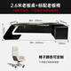 Huandi Boss Desk President's Desk Simple Modern Modern High-end Fashion Light Luxury Executive Desk Manager's Desk Office Atmosphere Single Table 2.6 Meter Boss Desk + Genuine Leather Boss Chair