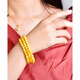 DL 1998 Fat Donglai same style beeswax bracelet chicken fat yellow natural yellow chalcedony bracelet beeswax color quartzite jade crystal bead diameter about 6mm three circles women's model