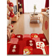 Chuangjingyi selected entry floor mat, entry door light luxury high-end entrance door floor mat pvc wipeable no-wash entrance door carpet red leather-Xinxiangshi orange horizontal spread 60cm*120cm