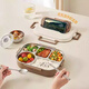 Good Housekeeping Insulated Lunch Box for Students, Cute Stainless Steel Lunch Box Bag for Students, Portable Sealable Lunch Box for Office Workers, Brown Bear (Chopsticks Spoon + Soup Bowl + Insulated Bag)