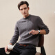Comon Boca 2024 Herbst und Winter Festkabelkabel Kaschmir -Pullover Herren -Hälfte Grabenkragen verdickter gestrickter Pullover Rauchgrau L.