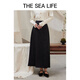 THE SEA LIFE欧海一生 知性半身裙女24夏新品黑色显瘦别致中式半身裙16805 黑法师 M
