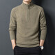 DVW luxury high-end brand pure wool sweater men's thickened winter half-zip stand-up collar knitted sweater base layer black gray 100% pure wool L 175 reference weight 135-150Jin Jin equals 0.5 kg