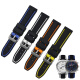 Junheya es adecuada para correa de silicona para hombres Mark Huafei FW8228 FW6180 FW6210 Correa de reloj mecánica 20 22m Naranja negra 20 mm