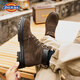 Dickies Martin Boots Men's Boots Winter New Men's Trendy and Versatile British Style Boots Men's Thick Sole Heightening Work Boots Coffee Color 46