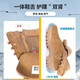 Les nouvelles bottes de combat authentiques de Factory Jihua, les grandes bottes de combat brun tigre, les chaussures de randonnée en cuir en cuir, les bottes de combat brunes [anti-eau et perforation] 41 = 255 [Version originale, retour incorrect]