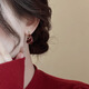 Idel French retro red earrings for women silver earrings high-end earrings 2025 new temperament earrings birthday gift red earrings E3228