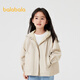 Balabala children's clothing children's jacket girls 2024 autumn clothes little baby cute hooded plush top 208324105004
