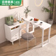 Diyijia dining side cabinet wine cabinet cream style multifunctional dining table rotating bar integrated small apartment folding telescopic dining table B01 embossed white dining table cabinet integrated (folding bar)