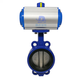 Valve de papillon pneumatique 304 en acier inoxydable doublure à haute température acide à haute température et alcali vanne à papillon D671x-16p 304 Plaque de soupape DN100