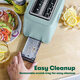 BELLA 2-Slice Toaster - Auto Shut-Off Extra-Wide Trough Removable Crumb Tray Cancel/Defrost/Reheat - Light Green