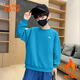 ANTA (ANTA) children's sweatshirt boys long-sleeved 2025 autumn and winter new velvet sports top knitted round neck pullover 5707-6 fir yellow velvet thickened 150