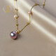 Hanzhu Freshwater Pearl Gypsophila Necklace Feminine Necklace New Clavicle Chain 2025 Niche Purple