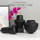 MPPMCK TAIBLE DROITE VASE VASE RETRO EARRENWARE Black Céramic Vase Vase Room Hôtel Modèle Modèle Céramique Style 9273-3