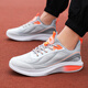 Foot Lijian men's shoes spring and autumn breathable thin mesh running shoes hollow men's sports shoes travel shoes women's shoes same style summer single net breathable ZH6636 white gray orange 35