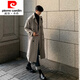 Pierre Cardin International Brand Spring and Autumn coreano y británico Windbreaker Jacket Fashion Men's Modion. Cubra larga tendencia de un solo pecho algodón negro m