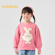 Balabala Sweinshirt Chicas 2024 Ropa de primavera y otoño Cartoon Rabbit Sweet Round Neck Top Lindo 208324121001