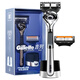 Gillette (Gillette) Front Concealed Gravitation Box Magnetic Knife Holder Manual Shaver 5-layer Blade Gift Box Pack 1 Knife Holder 2 Knife Head + Magnetic Mount + Foam + Silicone Cover
