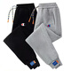 
Champion graffiti hoodies men outdoor sports fashion versatile trousers autumn and winter plus velvet pants couple men and women same style trendy fashion 7029 black XL