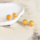 Knock knock love beeswax earrings for women new Chinese style national style earrings chicken fat yellow retro enamel sterling silver earrings jade Siqiu earrings one pair shop owner