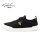Shachi sports canvas shoes men's autumn casual shoes embroidered soft sole breathable lightweight trendy lace-up shoes men black S1231032A 42